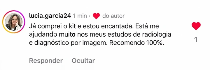 Comentário de uma aluna que recomenda o material