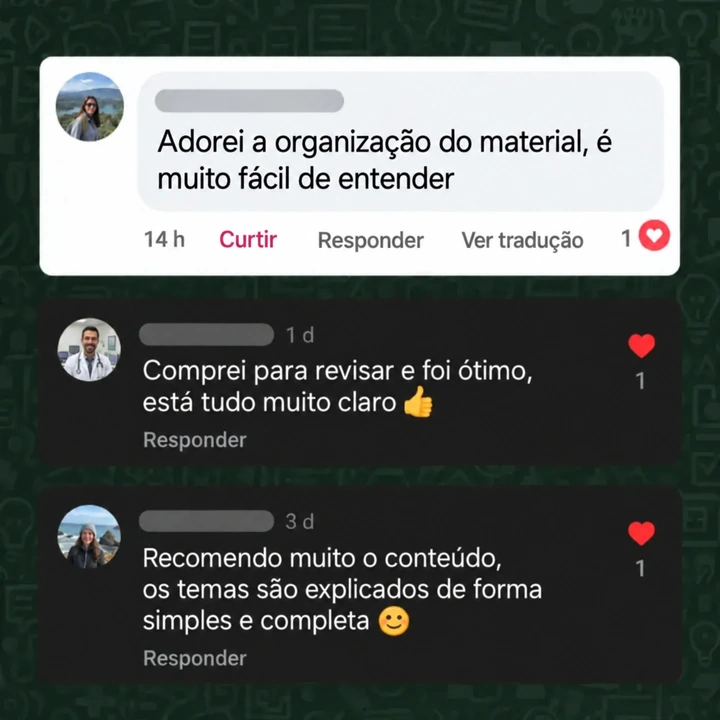 Comentários de alunos que recomendam o conteúdo
